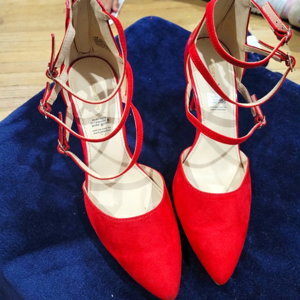 Liz Claiborne Red Strap Heel